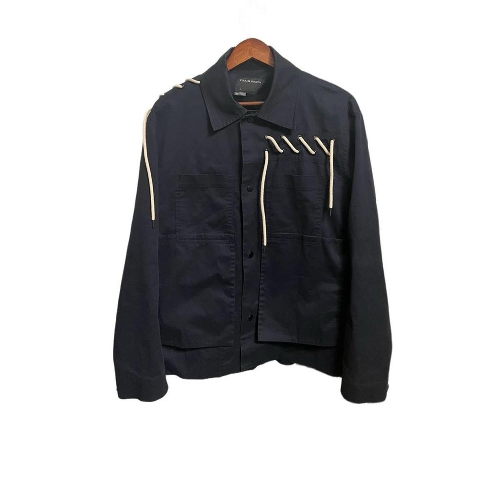 Craig Green Cotton Laced Work Jacket Navy Size M